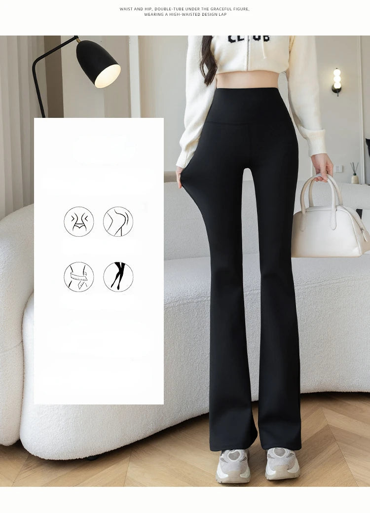 High Waist Flared Thermal Pants