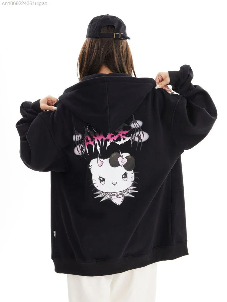 Miniso - Hello Kitty Cute Devil Zipper Sweatshirt