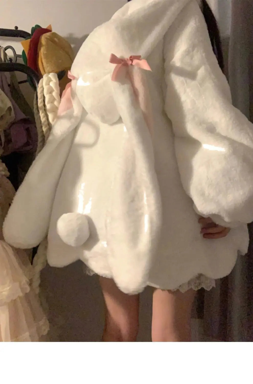 KOSAHIKI - Kawaii Patchwork Fluffy Hooded Coat