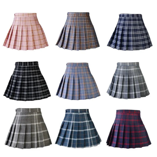 Pleated Plaid Mini Skirt - Preppy Japanese School Uniform