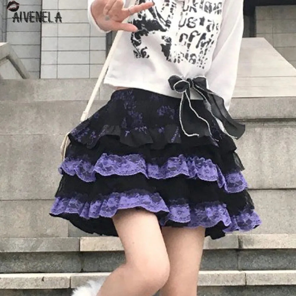 Aivenela - Lolita Gothic Layered Skirt