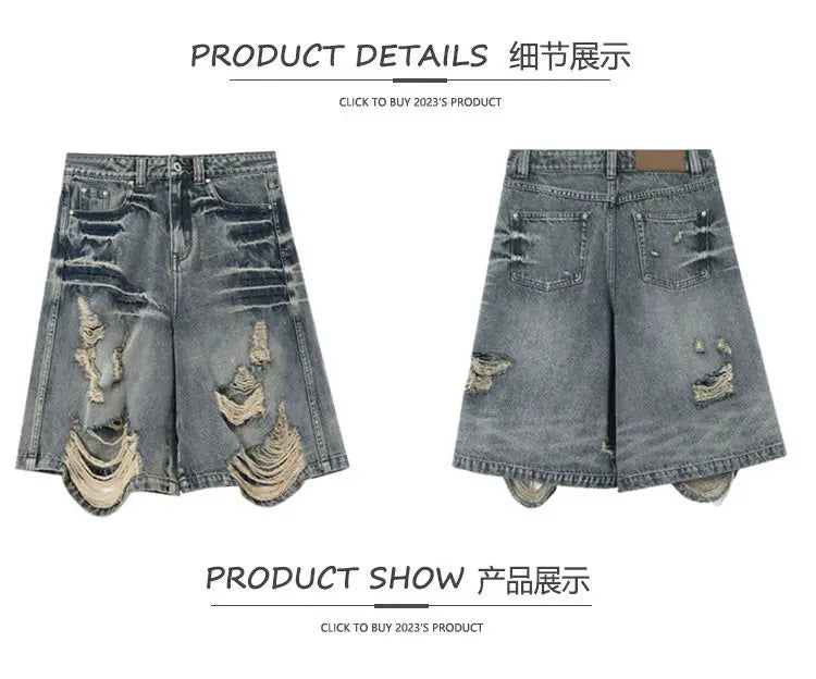 Retro high street Y2K denim shorts 