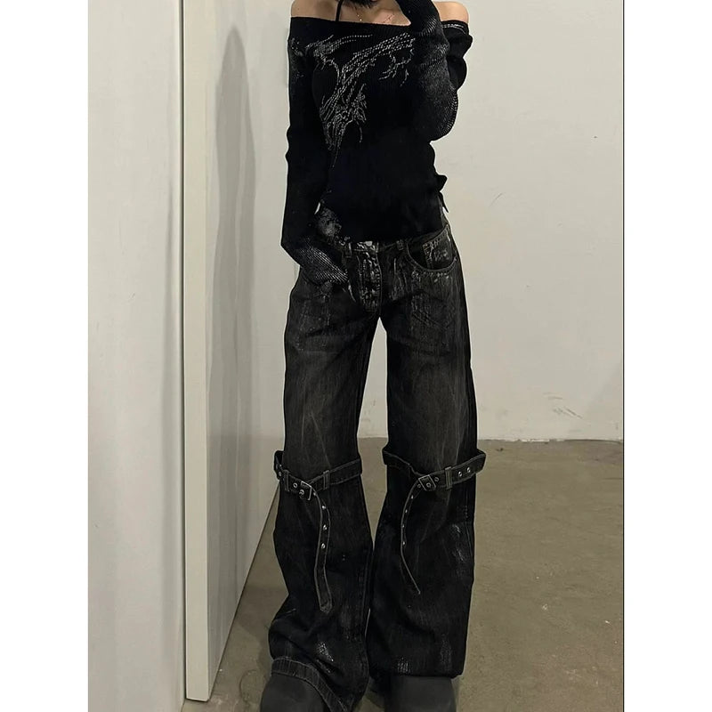 Black Wide-Leg Jeans 