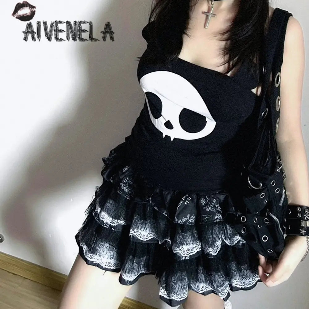 Aivenela - Lolita Gothic Layered Skirt