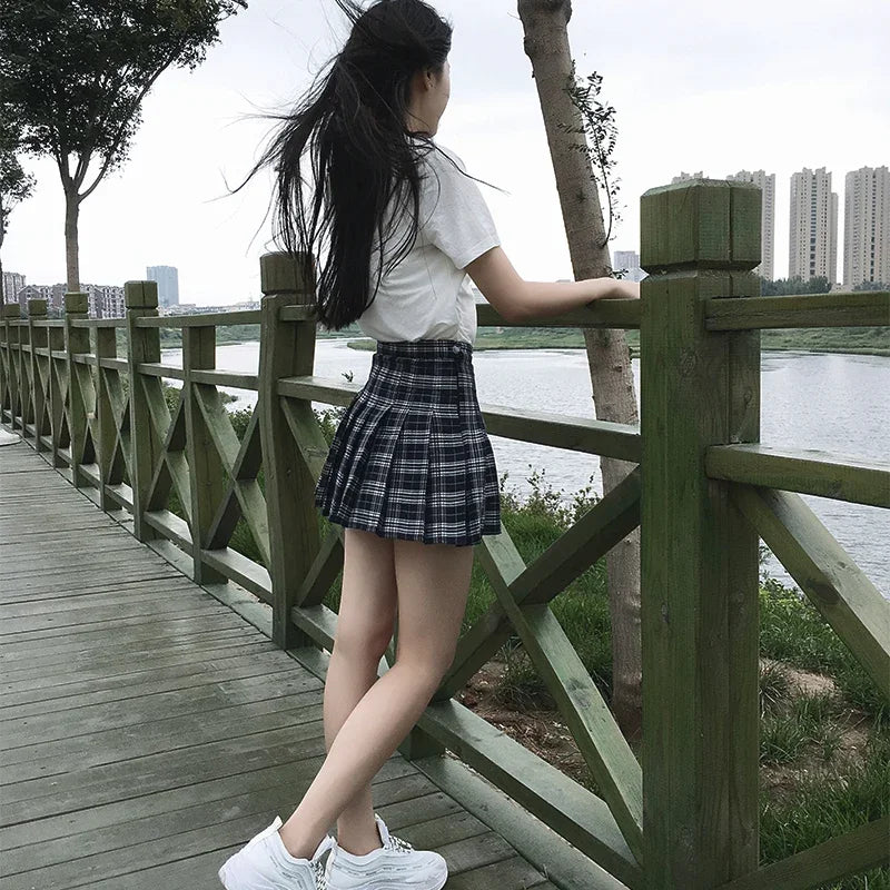 Pleated Plaid Mini Skirt - Preppy Japanese School Uniform