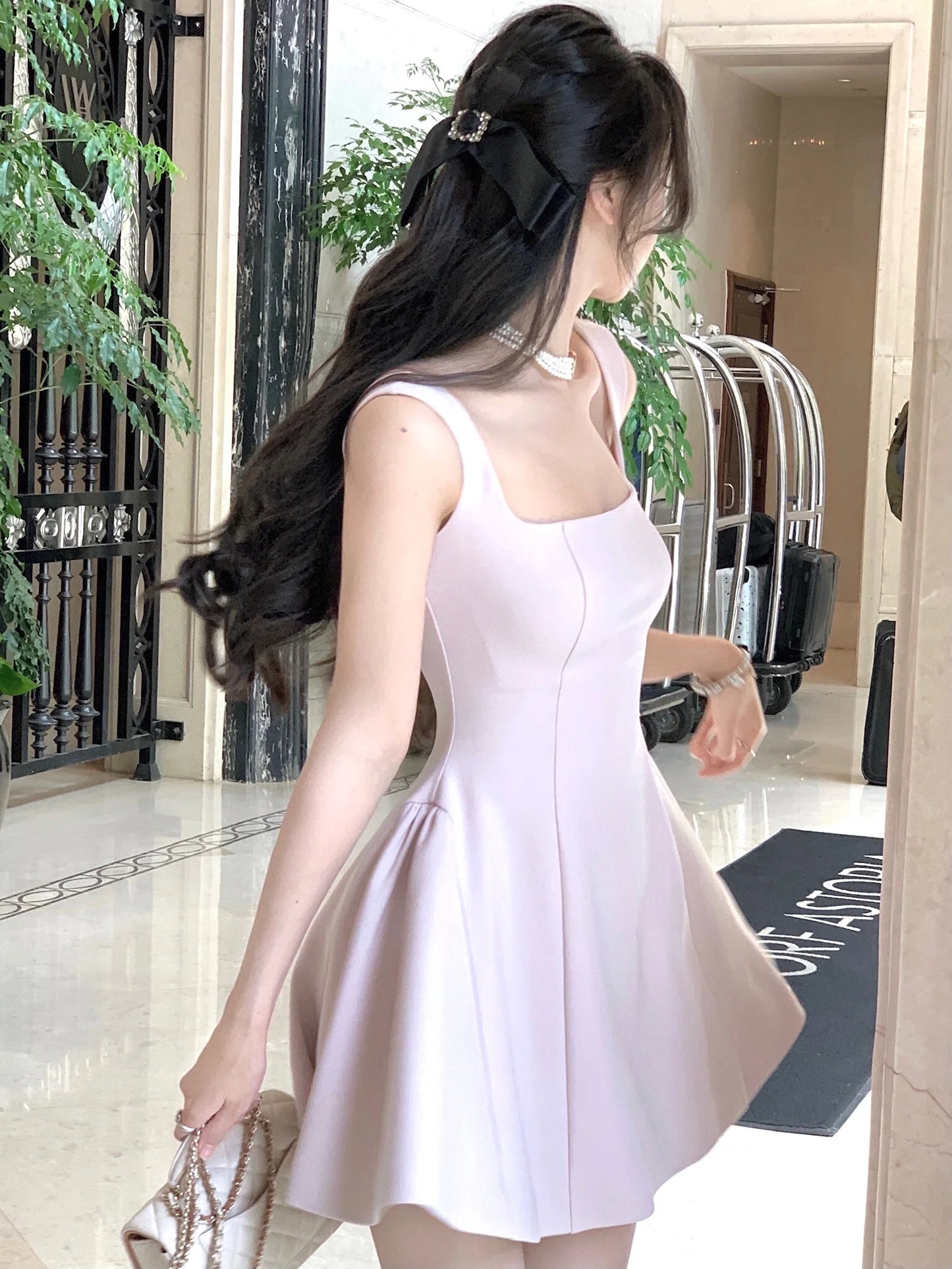 French Elegant A-Line Midi Dress