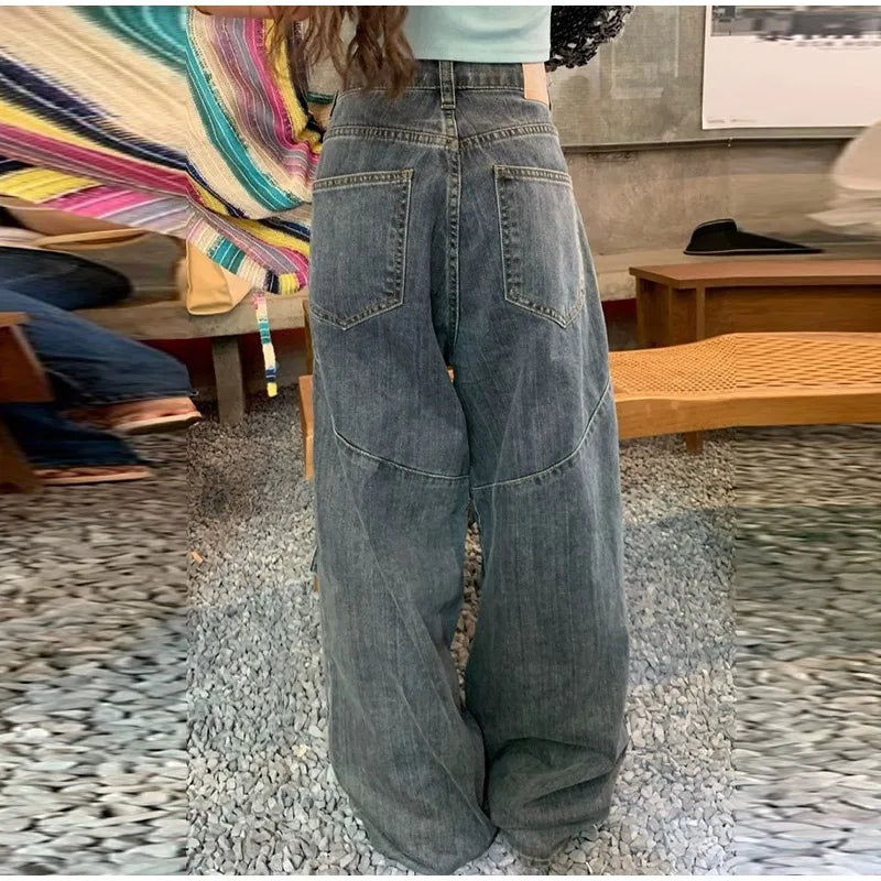 Big Pocket Oversized Loose Denim Pants