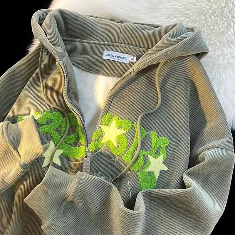 Retro Embroidery Hoodies 