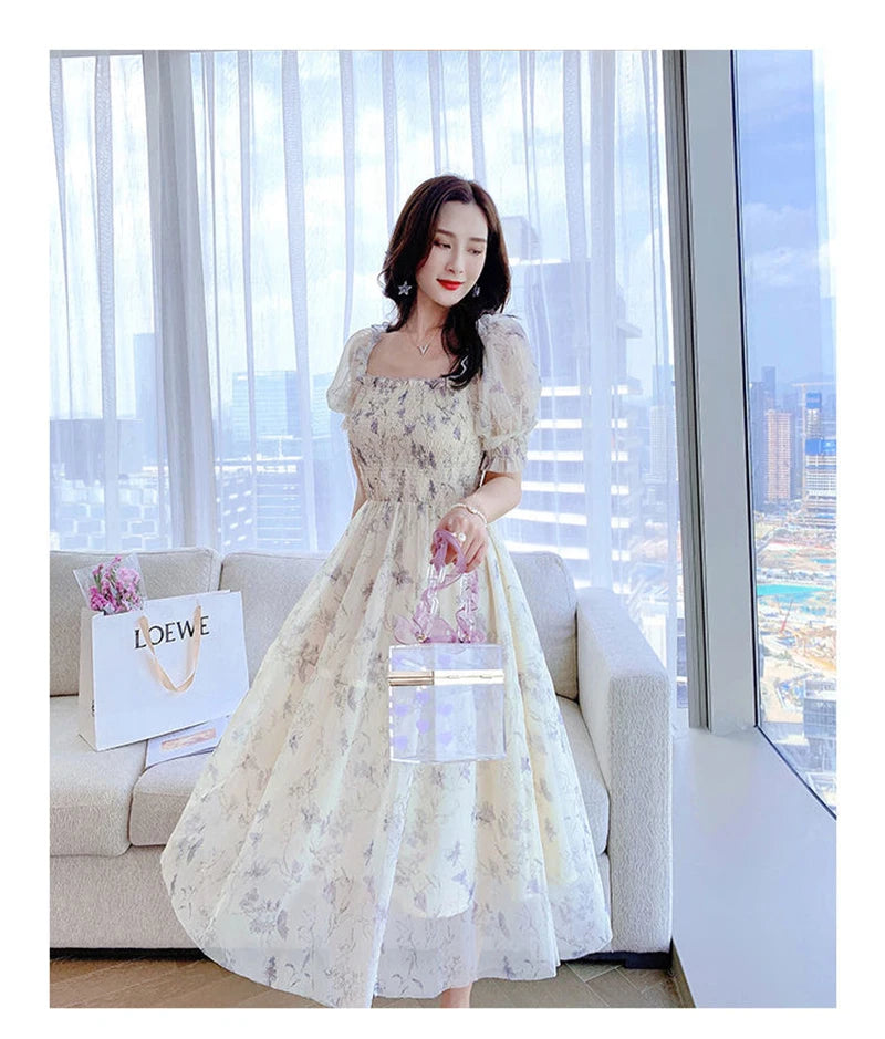 Zoki - Elegant Floral Chiffon Party Dress