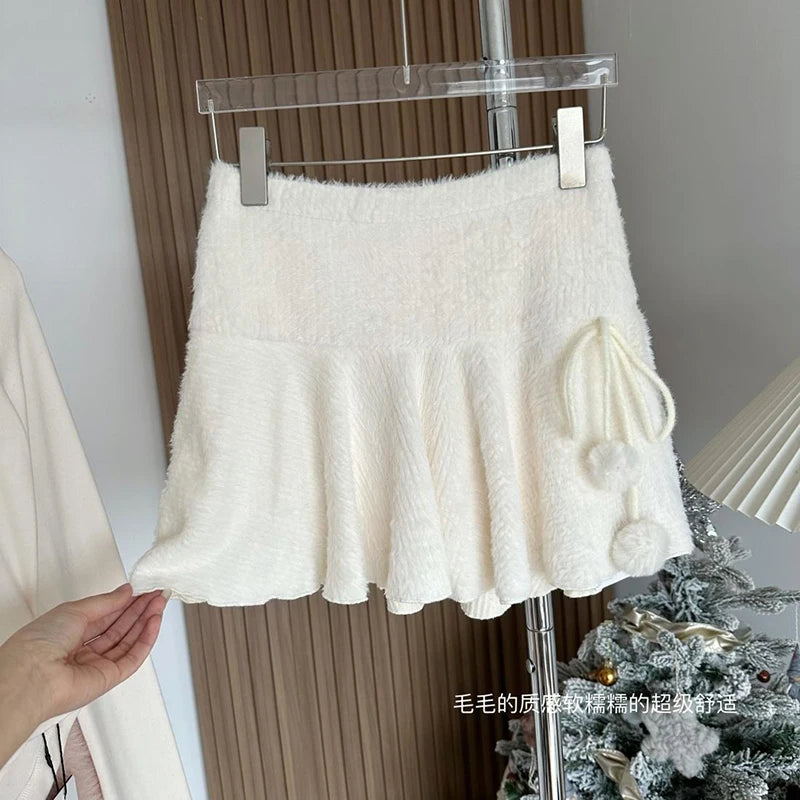 MEXZT - Kawaii White Mini Skirt