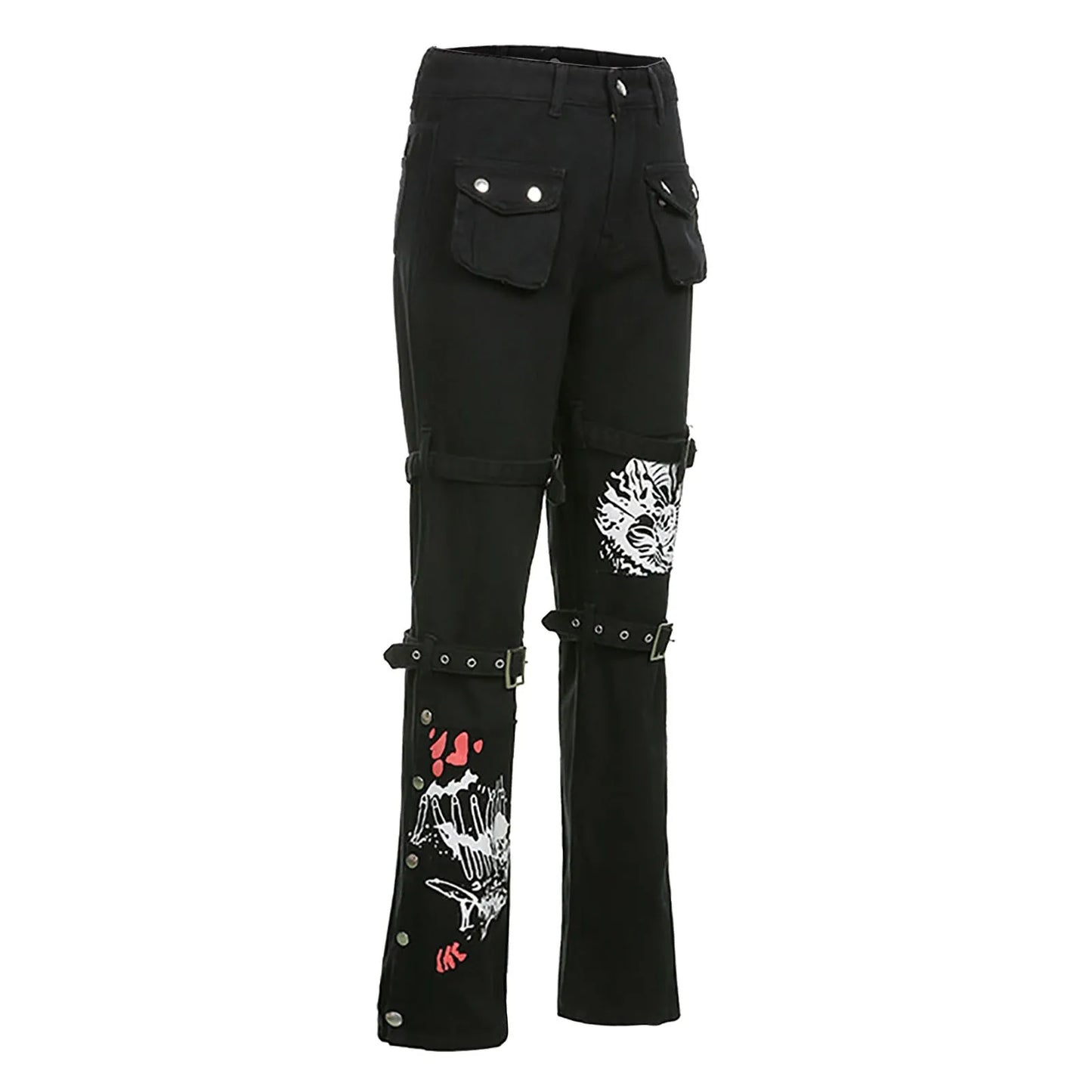 Y2K Flared Jeans - Low-Rise Gothic Jeans