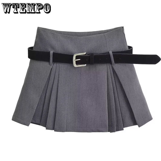 WTempo - Preppy Style Pleated Skirt