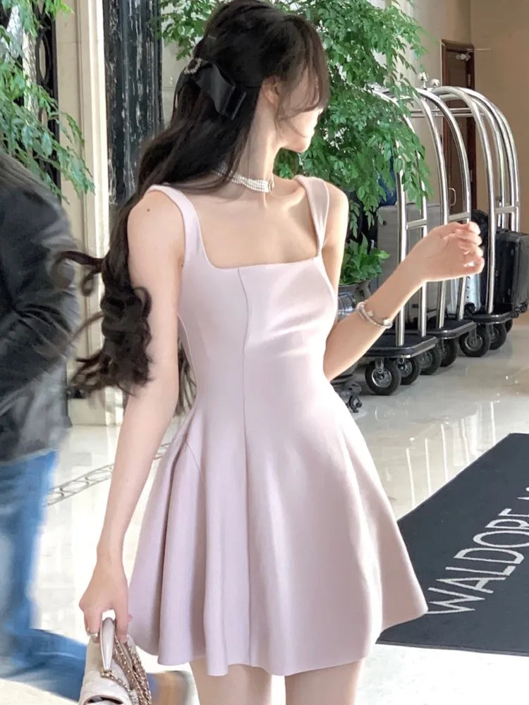 French Elegant A-Line Midi Dress