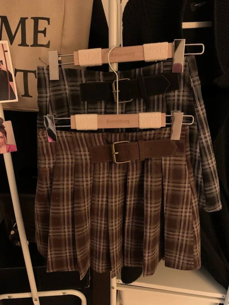 Plaid Pleated Skirt