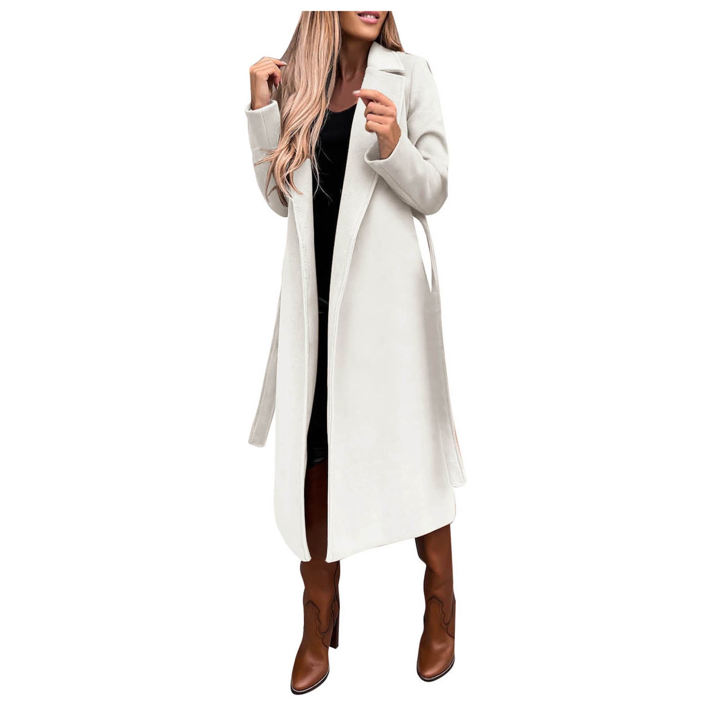 ZOMAXIUJEE - Faux Wool Trench Coat 