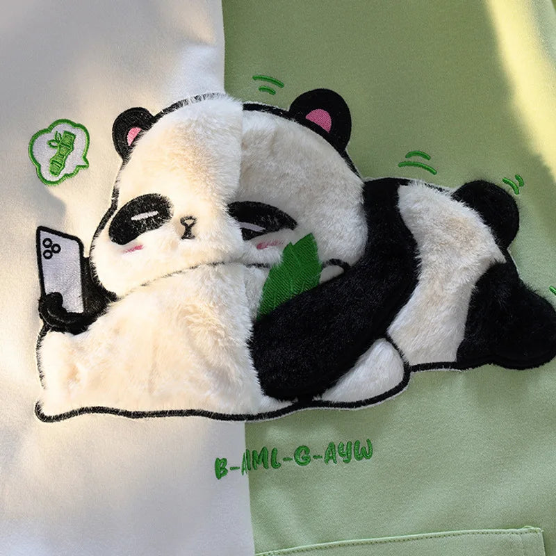 Winter Kawaii Panda Hoodie - Fleece Hooded Sweatshirt for Couples