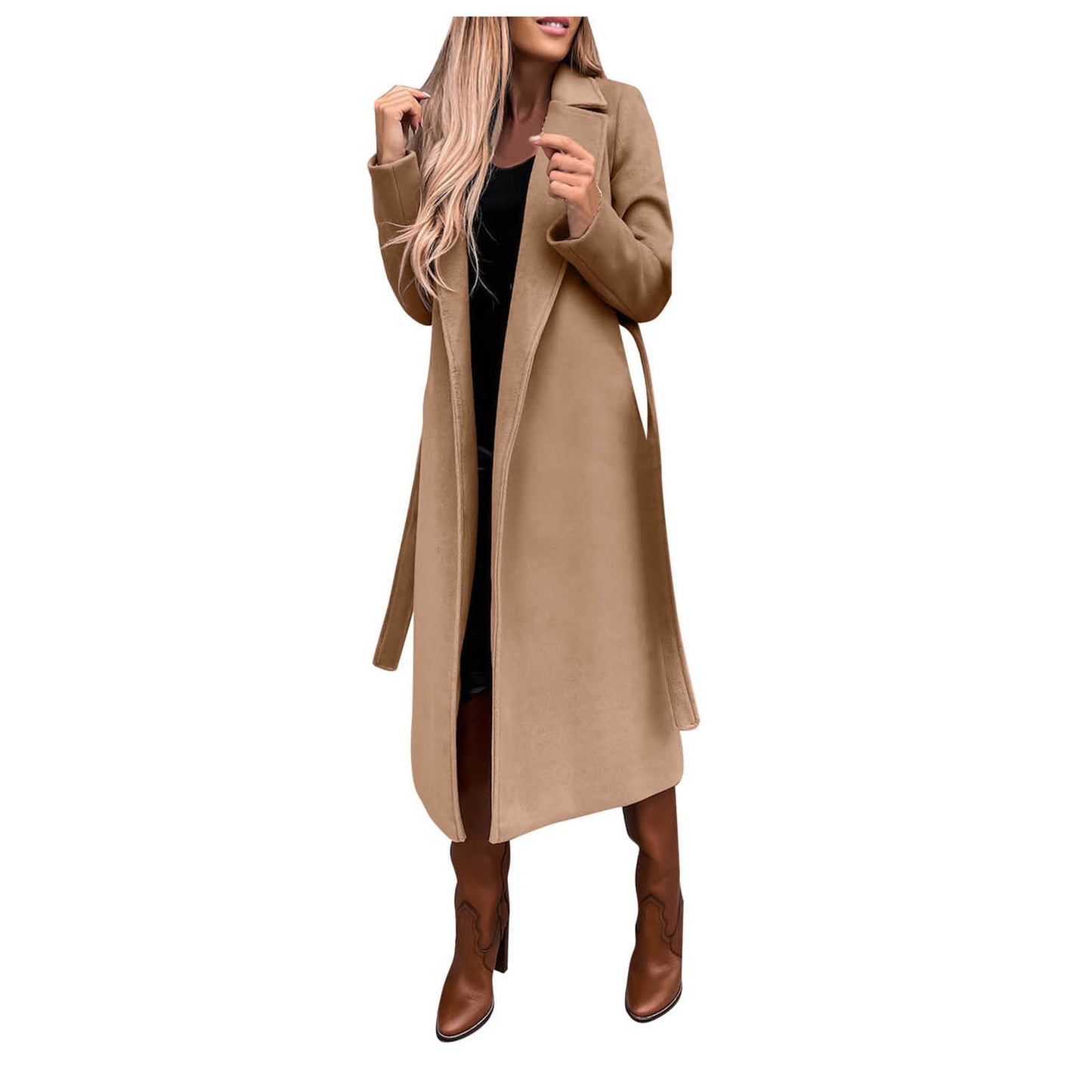 ZOMAXIUJEE - Faux Wool Trench Coat 