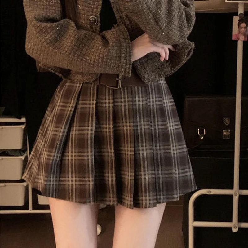 Plaid Pleated Skirt