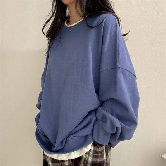 Oversized Hoodie - Long Sleeve Loose-Fit Sweatshirt 