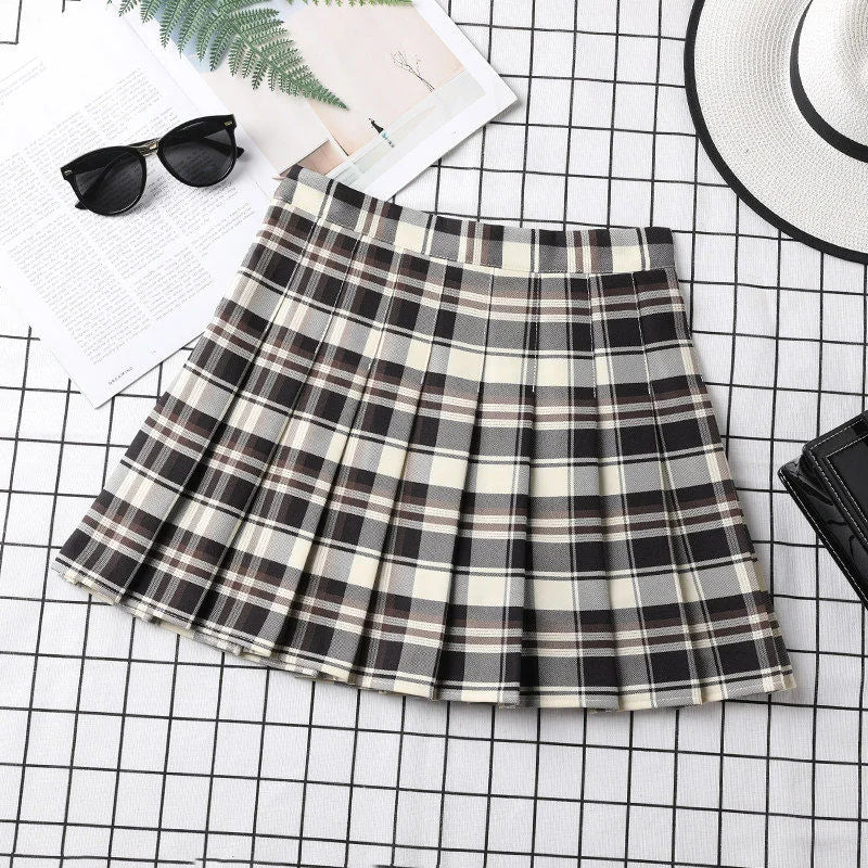 Pleated A-Line Mini Skirt