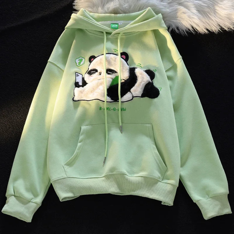 Winter Kawaii Panda Hoodie - Fleece Hooded Sweatshirt for Couples