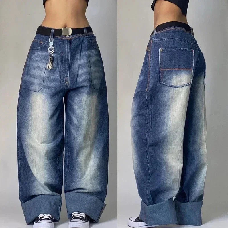 Y2K Oversized Pattern Print Jeans