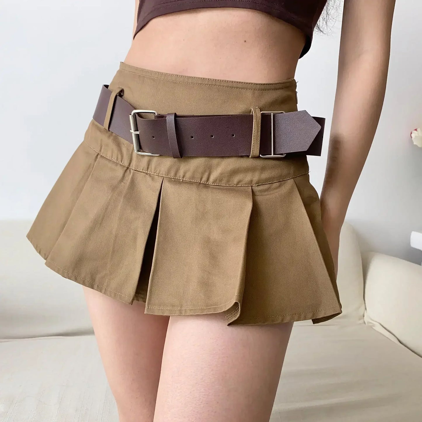 Fictitni - Y2K Low Rise Pleated Mini Skirt