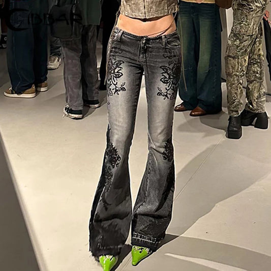 CIBBAR - Y2K Flare Jeans