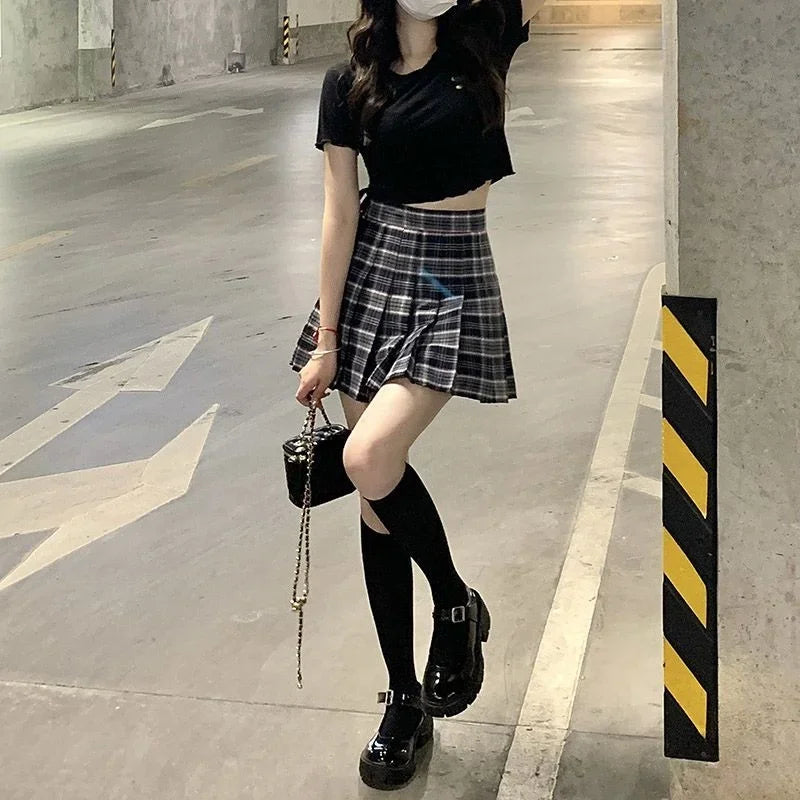 yunyiwa - Plaid A-Line Mini Skirt 