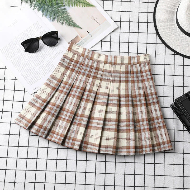 Pleated A-Line Mini Skirt