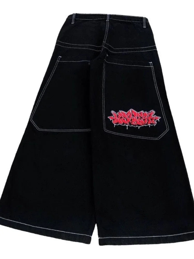 HOUZHOU - Y2K Oversized Black Baggy Jeans