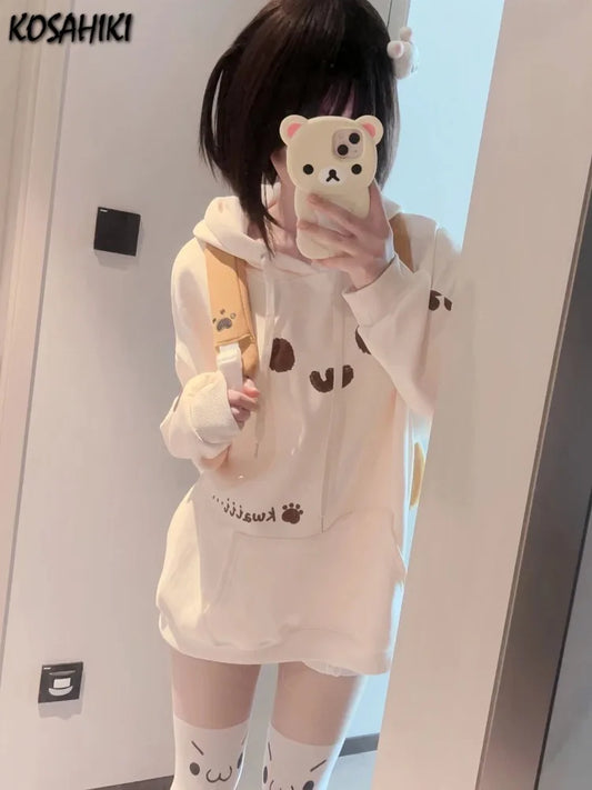 KOSAHIKI - Kawaii Cat Print Hoodie