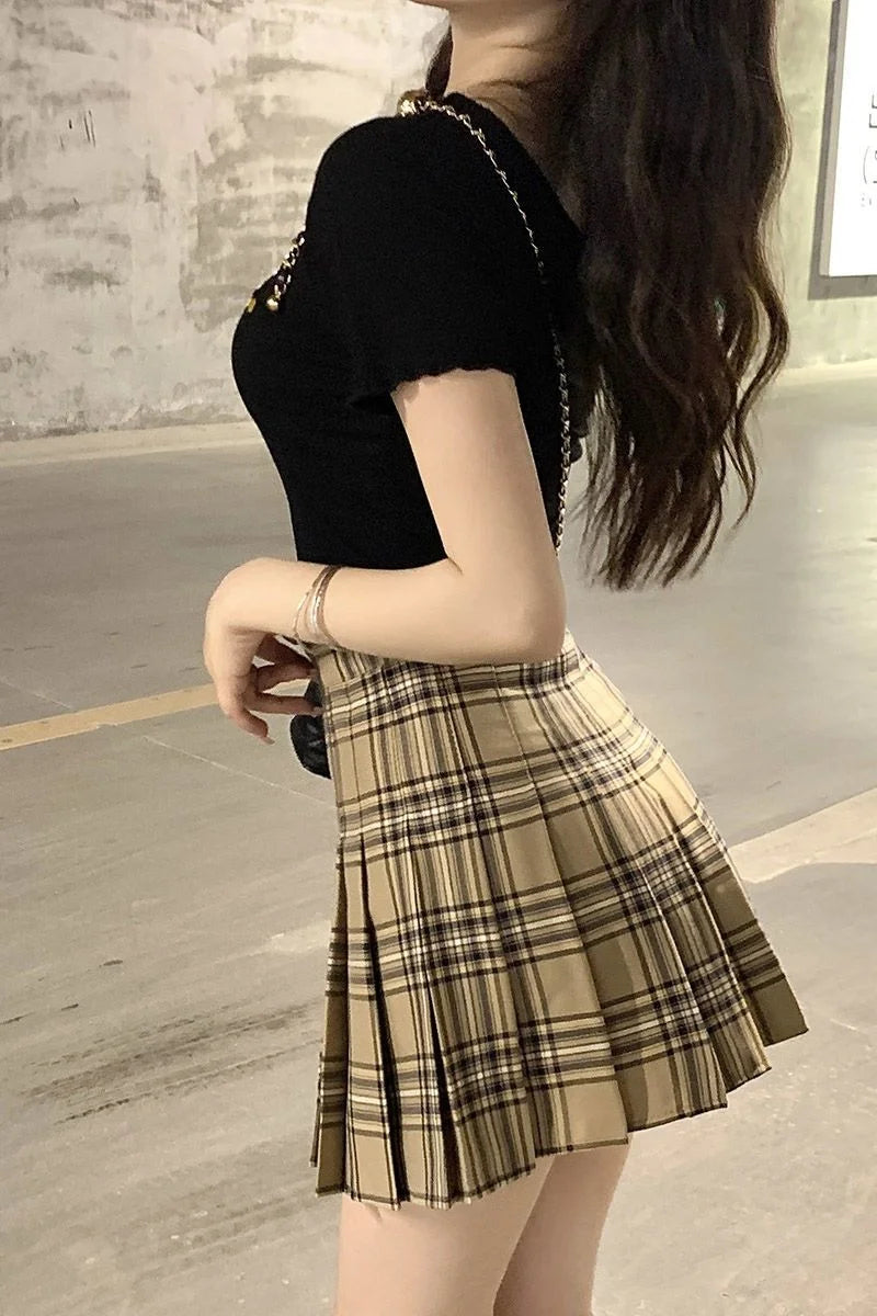 yunyiwa - Plaid A-Line Mini Skirt 