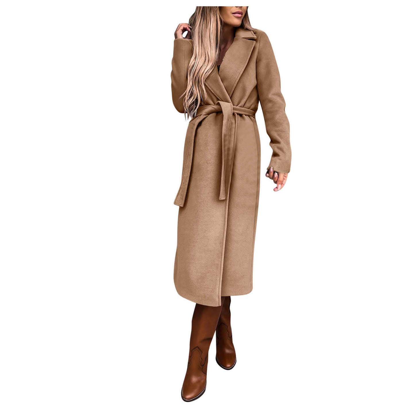 ZOMAXIUJEE - Faux Wool Trench Coat 