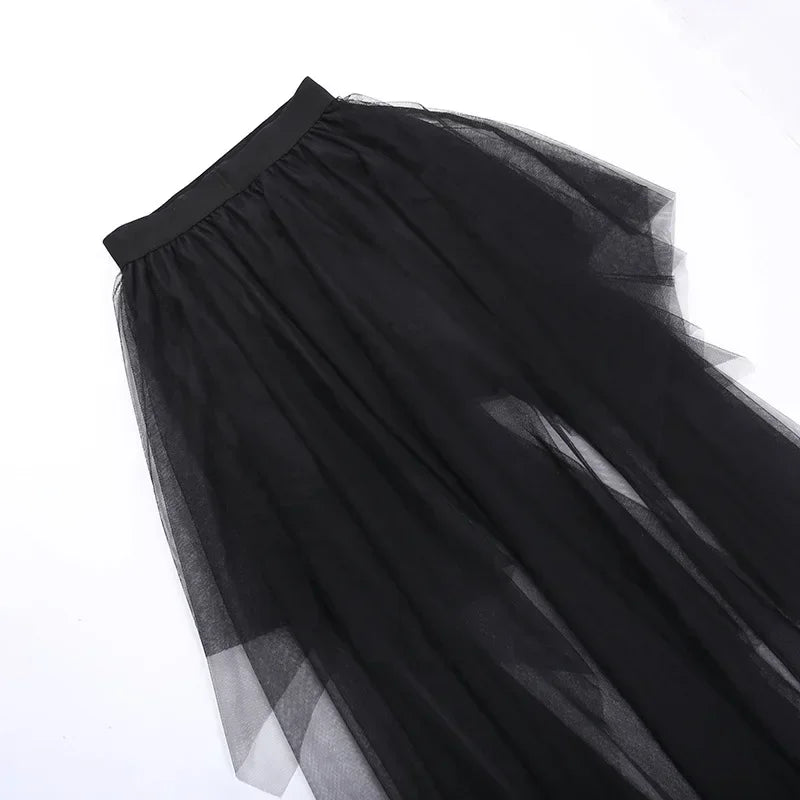 CORLVON - Tulle Midi Skirt 