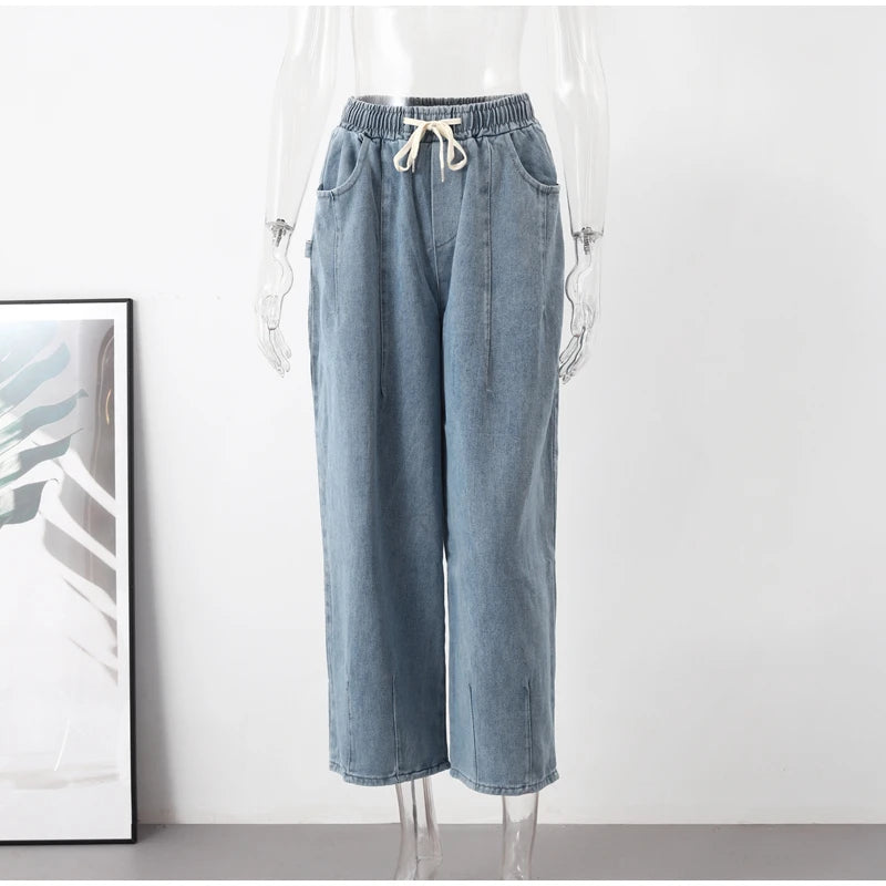 Baggy Wide-Leg Cargo Jeans - Vintage Streetwear Style