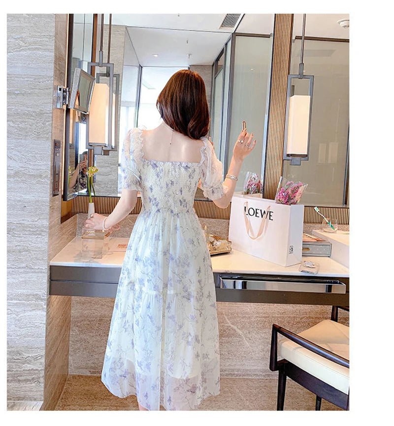 Zoki - Elegant Floral Chiffon Party Dress