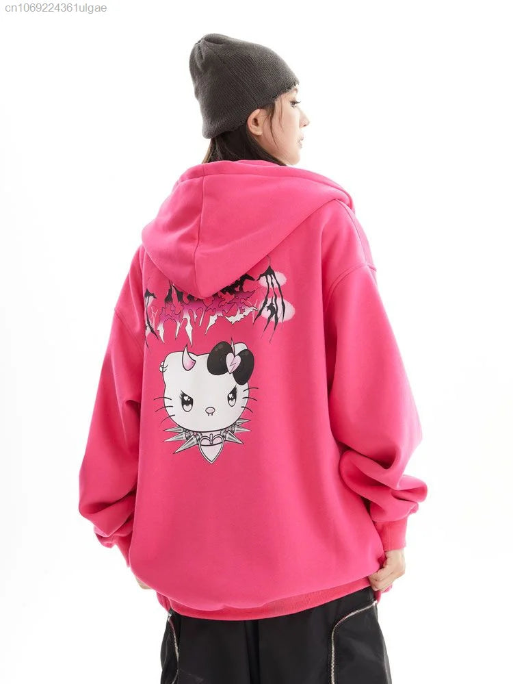 Miniso - Hello Kitty Cute Devil Zipper Sweatshirt