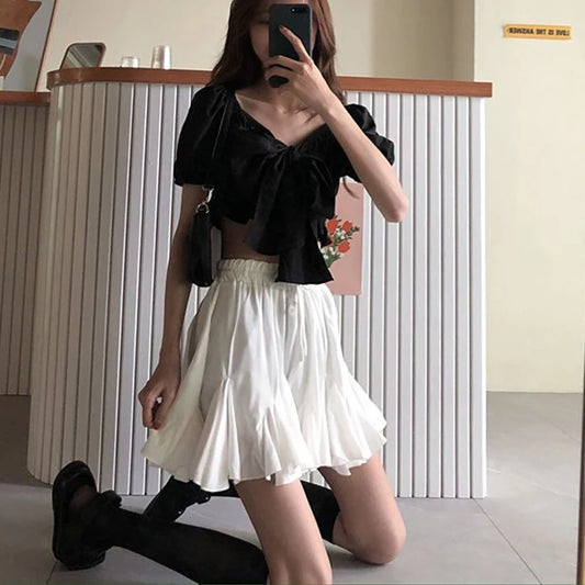 Elegant Ruffle Mini Skirt