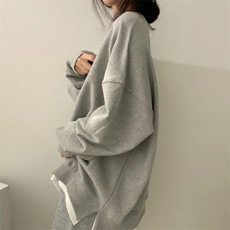 Oversized Hoodie - Long Sleeve Loose-Fit Sweatshirt 