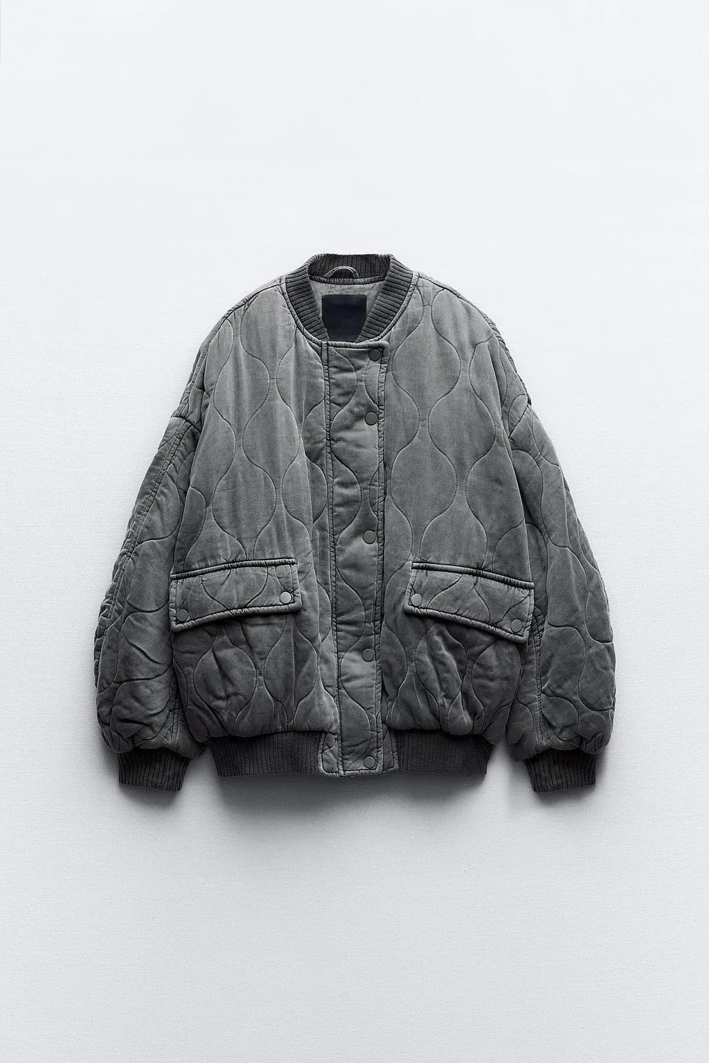 Women's Quilted Bomber Jacket - Loose Fit 