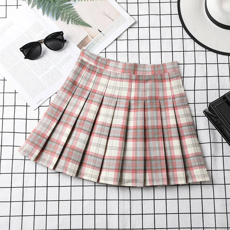 Pleated A-Line Mini Skirt