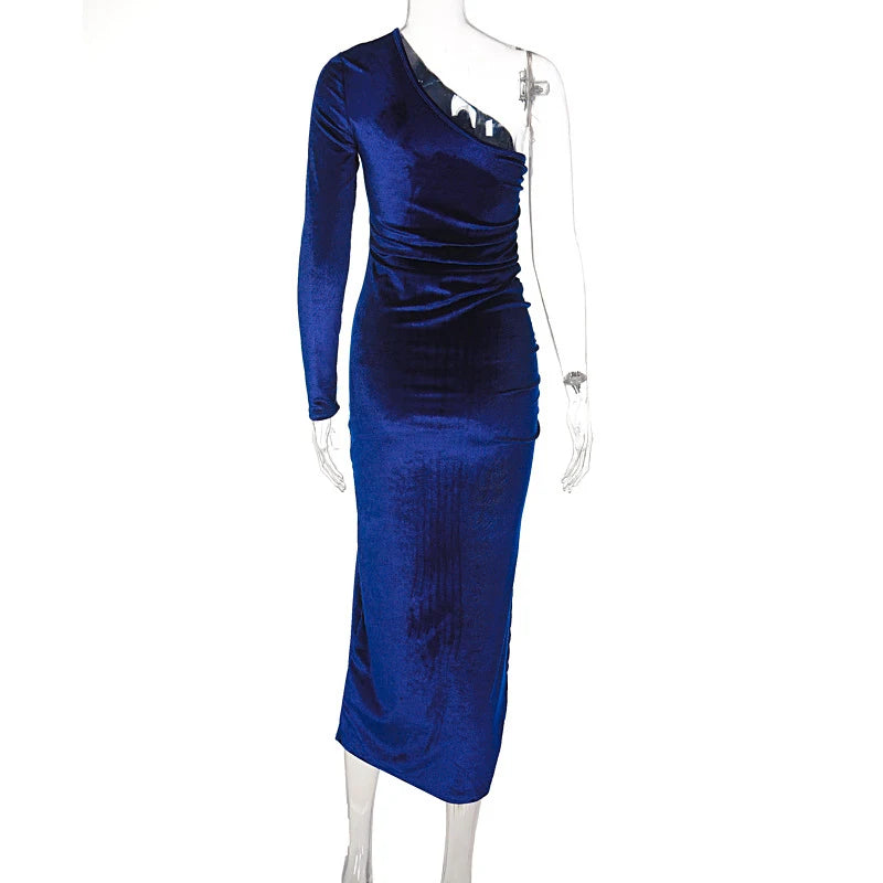 Dozw - Elegant Velvet Bodycon Midi Dress