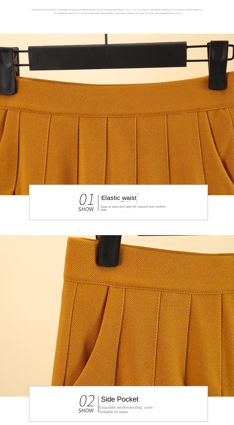 Pleated Skirt with Pockets 