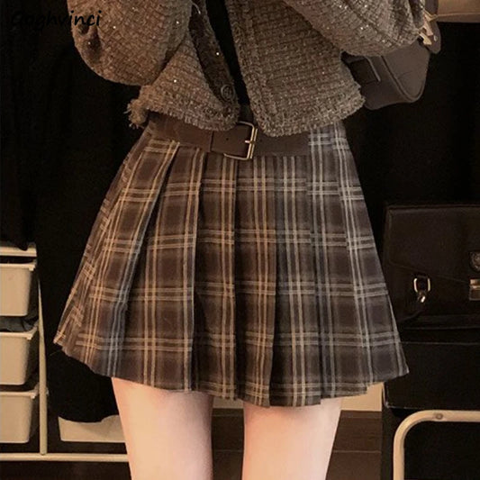 Plaid Pleated Skirt