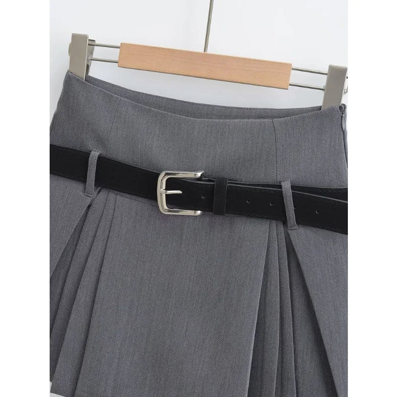 WTempo - Preppy Style Pleated Skirt