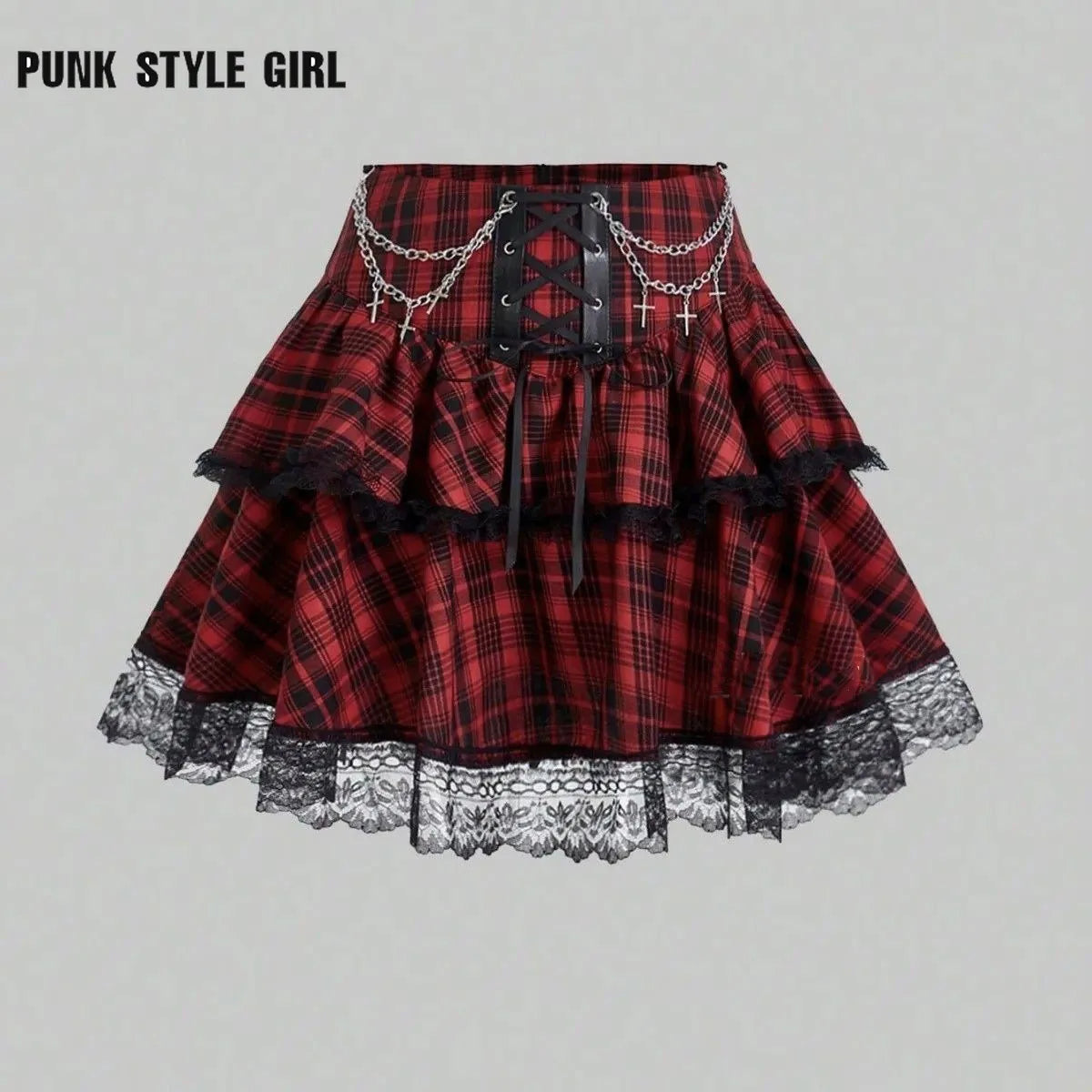 Plaid Punk Rock Y2K Mini Skirt