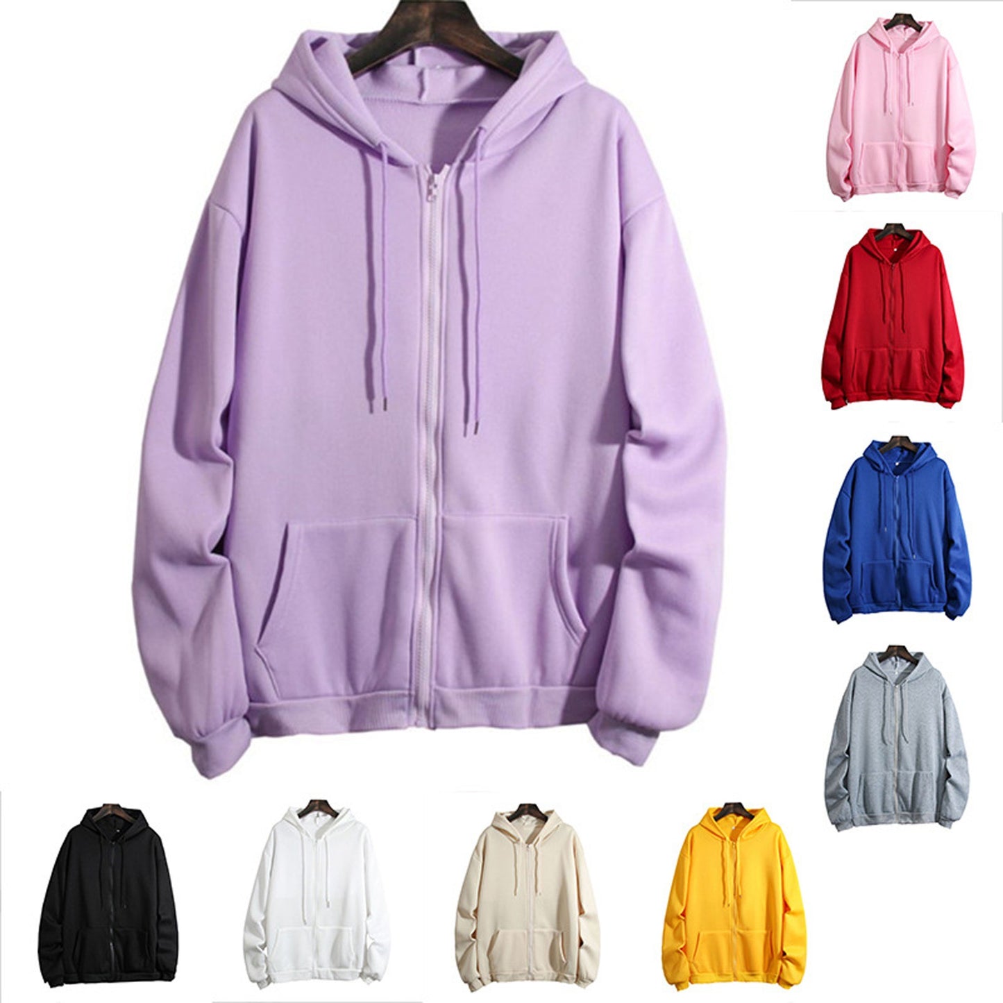 Casual Oversize Zip-Up Hoodie 