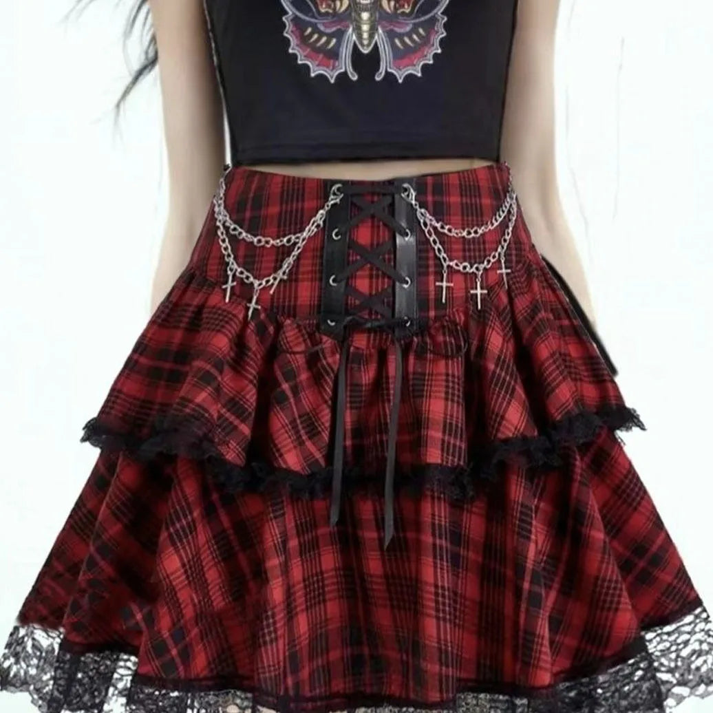 Plaid Punk Rock Y2K Mini Skirt