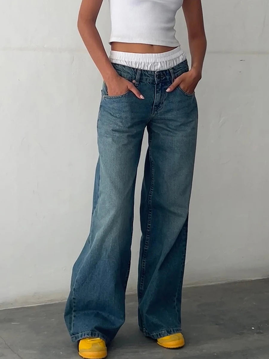 hirigin - Y2K Vintage Low Rise Baggy Jeans